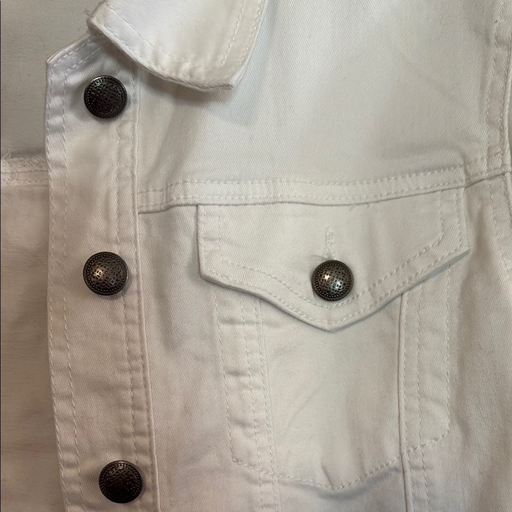 Women's White Denim Jacket - Picture 2 of 8